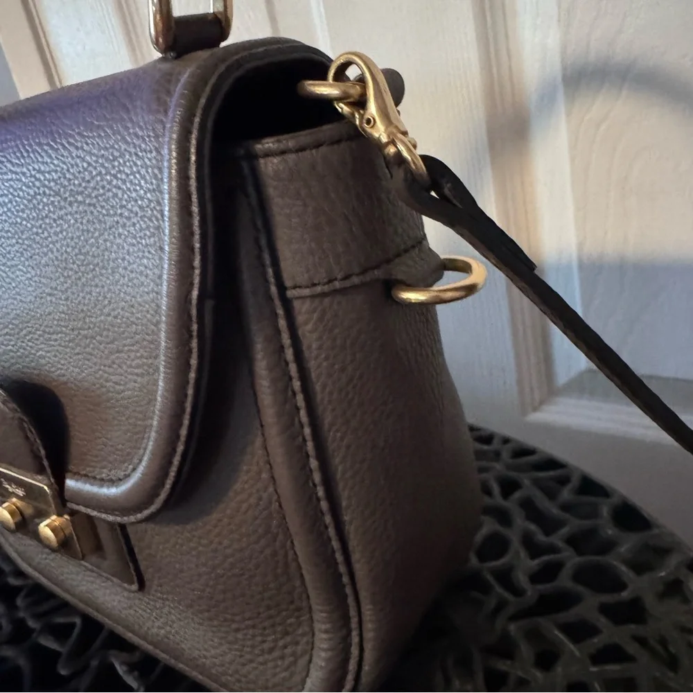 Paul Stuart Pebbled Leather Top Handle Mini Satchel – Espresso Brown - Picture 5 of 10